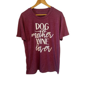 Women’s Graphic Tee Short Sleeve Burgundy Top Shirt XL